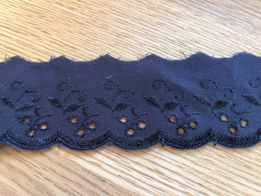 Navy cotton lace trim discount