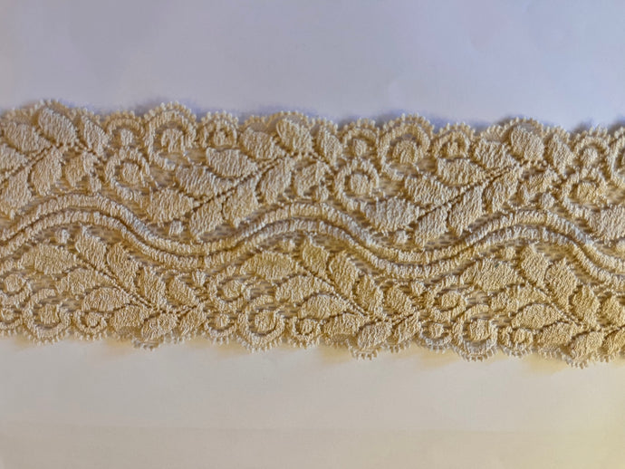 Skintone Coffee Soft Stretch Scalloped French Lace 3