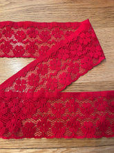 Red Scalloped Nottingham Lace 3” /8 cm