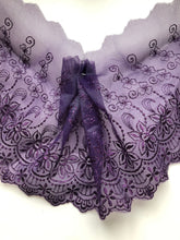 13.7 m Purple Embroidered Voile Scalloped Lace 15 cm/6"