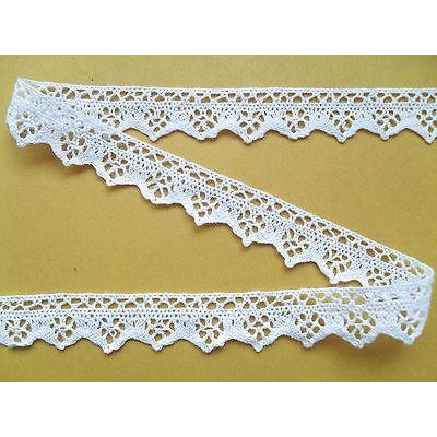 White Cotton Nottingham Ribbon Lace 2 cm