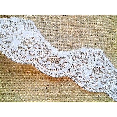 White Nottingham Cut-Out Lace Trim 5cm/2