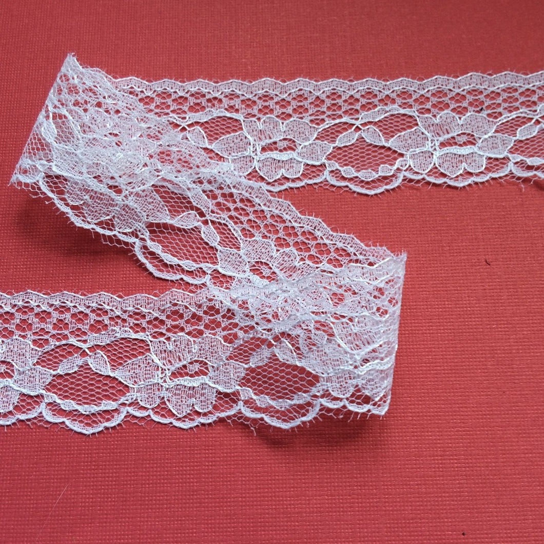 Bright White Nottingham Lace 1.25