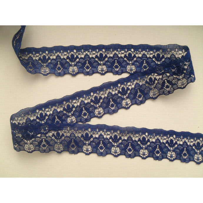 Navy Blue Nottingham Craft Lace Trim  3 cm/1.25