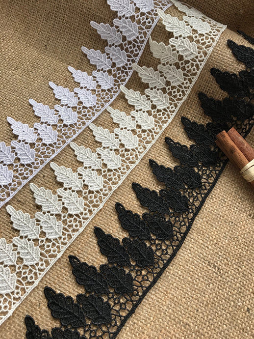 Leaf Design Guipure Venise Lace Trim 7 cm/2.5