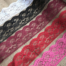 Quality Nottingham Lace 2.5"/7cm White, Ivory, Black, Pink, Blue, Navy, Grey, Cerise Pink, Red, Dusky Pink, Burgundy