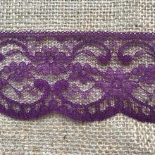 Quality Nottingham Lace 2.5"/7cm White, Ivory, Black, Pink, Blue, Navy, Grey, Cerise Pink, Red, Dusky Pink, Burgundy