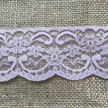Quality Nottingham Lace 2.5"/7cm White, Ivory, Black, Pink, Blue, Navy, Grey, Cerise Pink, Red, Dusky Pink, Burgundy