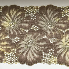 Taupe Coffee Stretch Scalloped Lace 17cm/6.75" Lingerie Craft Table Runner