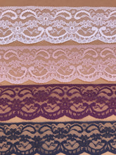 Quality Nottingham Lace 2.5"/7cm White, Ivory, Black, Pink, Blue, Navy, Grey, Cerise Pink, Red, Dusky Pink, Burgundy