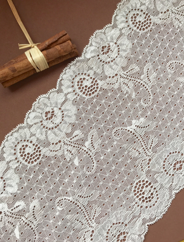Ivory Lace Stretch Lace 17cm/6.75  – The Lace Co.