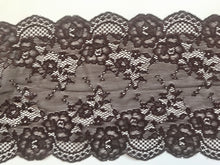Chocolate Brown French Soft Wide Stretch Lace Trim 18 cm/7"