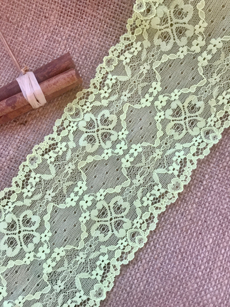 Lime Green Stretch Lace 11cm/4.5.  – The Lace Co.