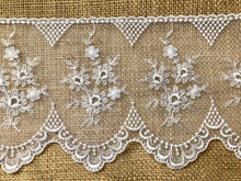 Stunning Delicate Ivory French Embroidered French Tulle 15.5 cm