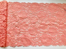 Coral Wide Stretch Scalloped Lace 22.5 cm/9"