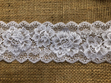 White or Black Soft Stretch Nottingham Scalloped Lace 2.5"/7 cm