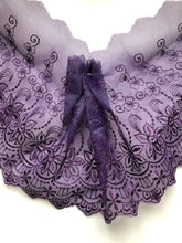 Purple Embroidered Voile Scalloped Lace 15 cm/6"