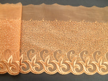 Gold Embroidered Voile Scalloped Lace 15 cm/6"