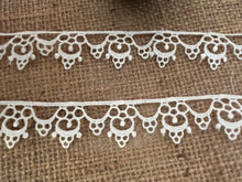 Pretty Ivory Satin Guipure Lace Trim  2.5 cm/1”