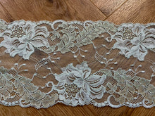 Stunning Duck Egg Blue Stretch Wide Leavers Lace 18 cm/7”
