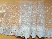 6 m Stunning  Ivory Embroidered French Tulle 17 cm/6.75”