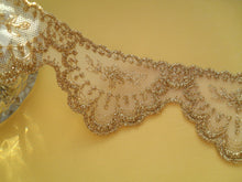 Gold Embroidered French Tulle Lace 6 cm/2.25"
