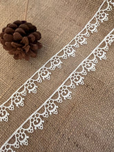 9.3 m (full card)Pretty Pale Ivory Satin Lace Trim  2.5 cm/1”
