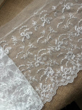8.9m Stunning  Ivory Vintage Embroidered French Tulle 27 cm/10.5”