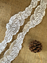 White  Leavers Soft Stretch French Cut-Out Lace 6 cm/2.5”