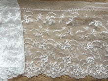 8.9m Stunning  Ivory Vintage Embroidered French Tulle 27 cm/10.5”