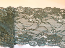 Sage Green  Wide Soft Stretch Scalloped Lace   17.5 cm/7”