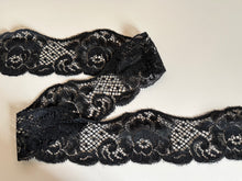 Black Leavers Soft Stretch French Cut-Out Lace 7 cm/2.75”