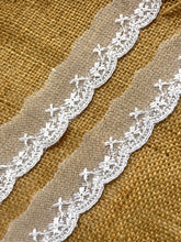 Delicate Embroidered Tulle Pure White Bridal Lace Trim 4 cm/1.5”