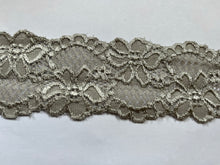 3.5 m Taupe Grey Soft Stretch Nottingham Lace 5.5cm/2.25”