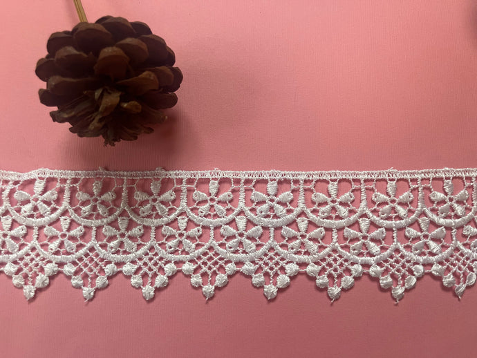 White  Guipure Venise Lace Trim 6 cm/2.5”