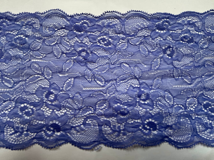 6.25 m Periwinkle Blue  Scalloped Lace 15cm/6”