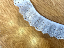 White Cotton Embroidered  Broderie Anglaise Gathered  Lace  5 cm/2"