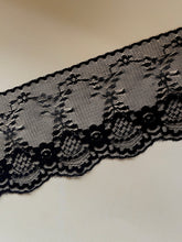 Delicate Black Nottingham Lace  3.75”/10 cm wide