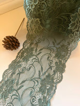Sage Green  Wide Soft Stretch Scalloped Lace   17.5 cm/7”