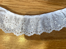 White Cotton Embroidered  Broderie Anglaise Gathered  Lace  5 cm/2"