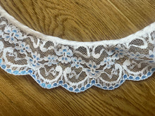 Quality Nottingham Frilled/Gathered Lace  White Ivory Pink White/Blue Black Navy