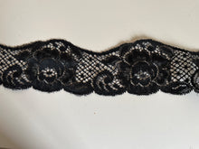 Black Leavers Soft Stretch French Cut-Out Lace 7 cm/2.75”