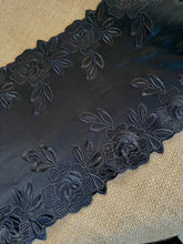 Black Wide Stretch Embroidered Trim 22 cm/8.5”