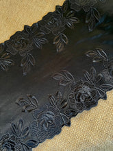 Black Wide Stretch Embroidered Trim 22 cm/8.5”