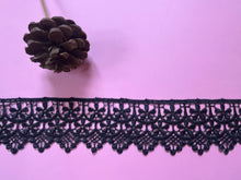 Black Guipure Venise Lace Trim 6.5 cm/2.4”