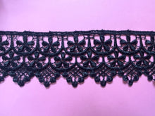Black Guipure Venise Lace Trim 6.5 cm/2.4”