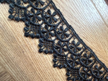 Black Guipure Venise Lace Trim 6.5 cm/2.4”