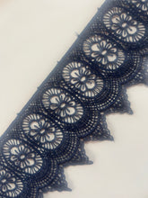Victorian Style Navy Blue  Guipure Venise Lace Trim 8 cm/3"