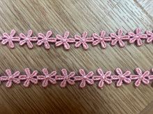 1 x 9 m Dusky Pink Narrow GuipureDaisy  Dusky Pink Guipure Lace Trim 15 mm wide