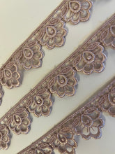 Coffee Satin Guipure Lace Trim  2.5 cm/1"